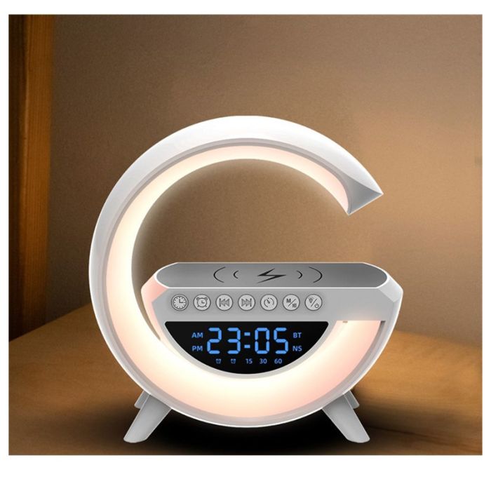 Lampe Led 3 En 1 Avec Haut-Parleur Bluetooth + Chargeur Sans Fil