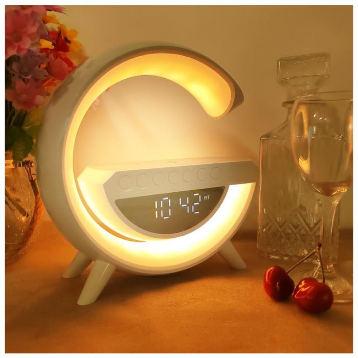 Lampe Led 3 En 1 Avec Haut-Parleur Bluetooth + Chargeur Sans Fil