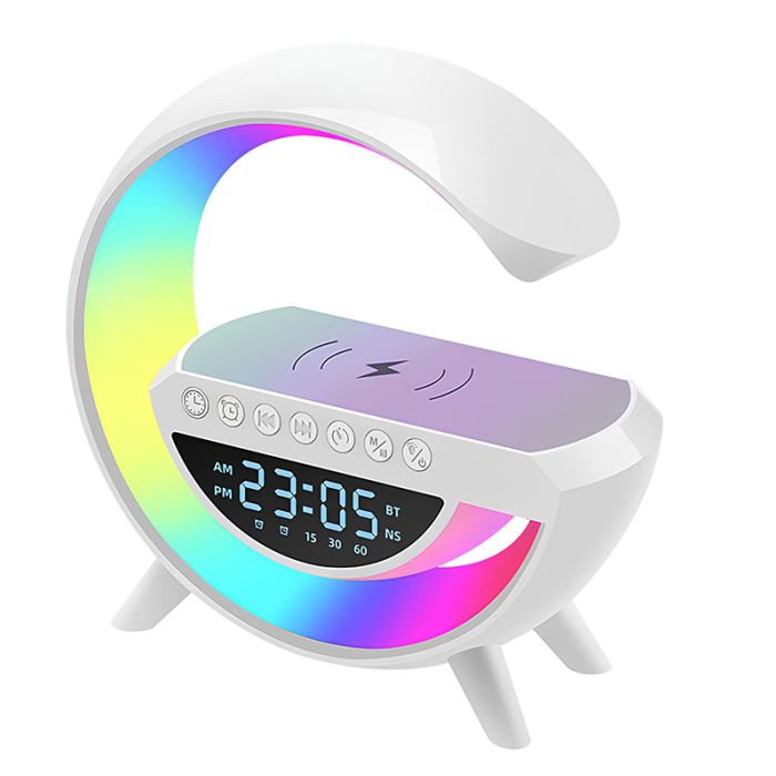 Lampe Led 3 En 1 Avec Haut-Parleur Bluetooth + Chargeur Sans Fil